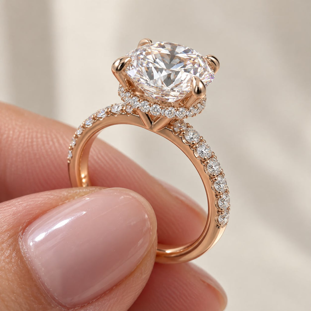 The Sample Solitaire Engagement Rings - 2.0 Carat Round 14K Rose Gold Engagement Ring