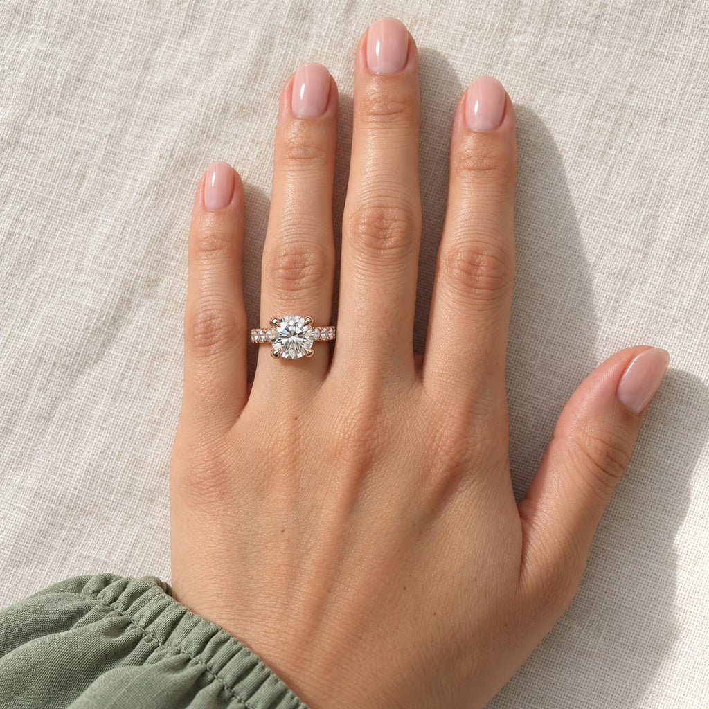 The Sample Solitaire Engagement Rings - 2.0 Carat Round 14K Rose Gold Engagement Ring