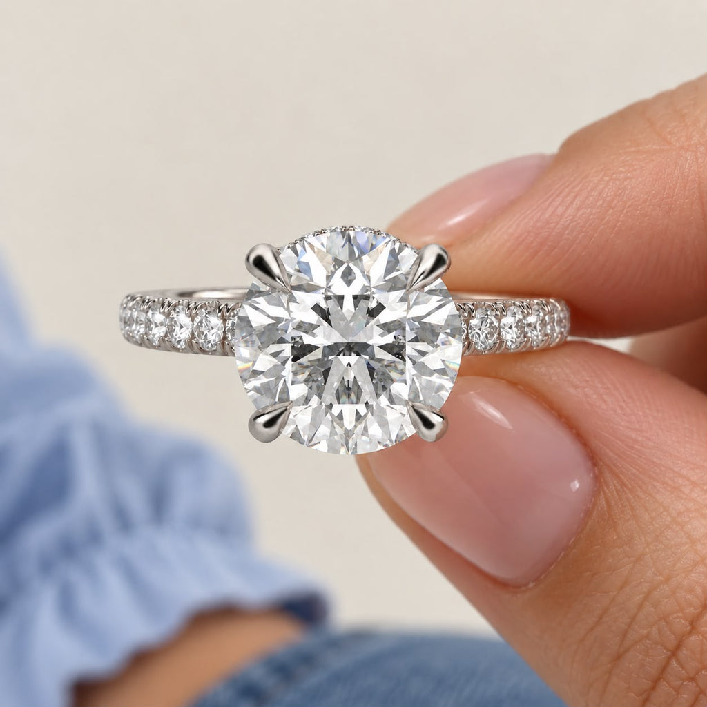 The Sample Solitaire Engagement Rings - 1.0 Carat Round 18K White Gold Engagement Ring