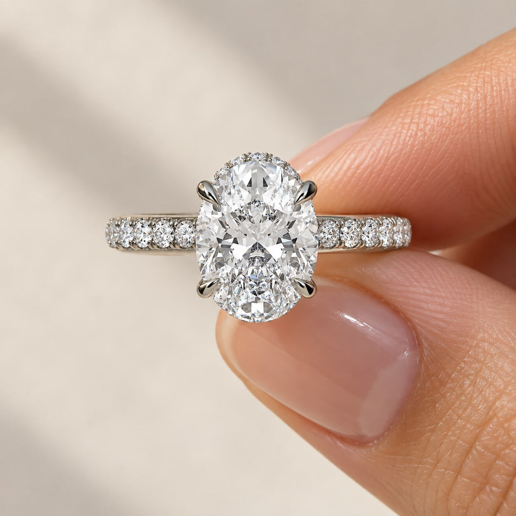 The Sample Solitaire Engagement Rings - 1.5 Carat Oval 14K White Gold Engagement Ring