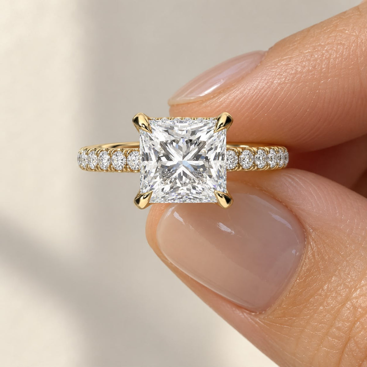 The Sample Solitaire Engagement Rings - 1.5 Carat Princess 18K Yellow Gold Engagement Ring
