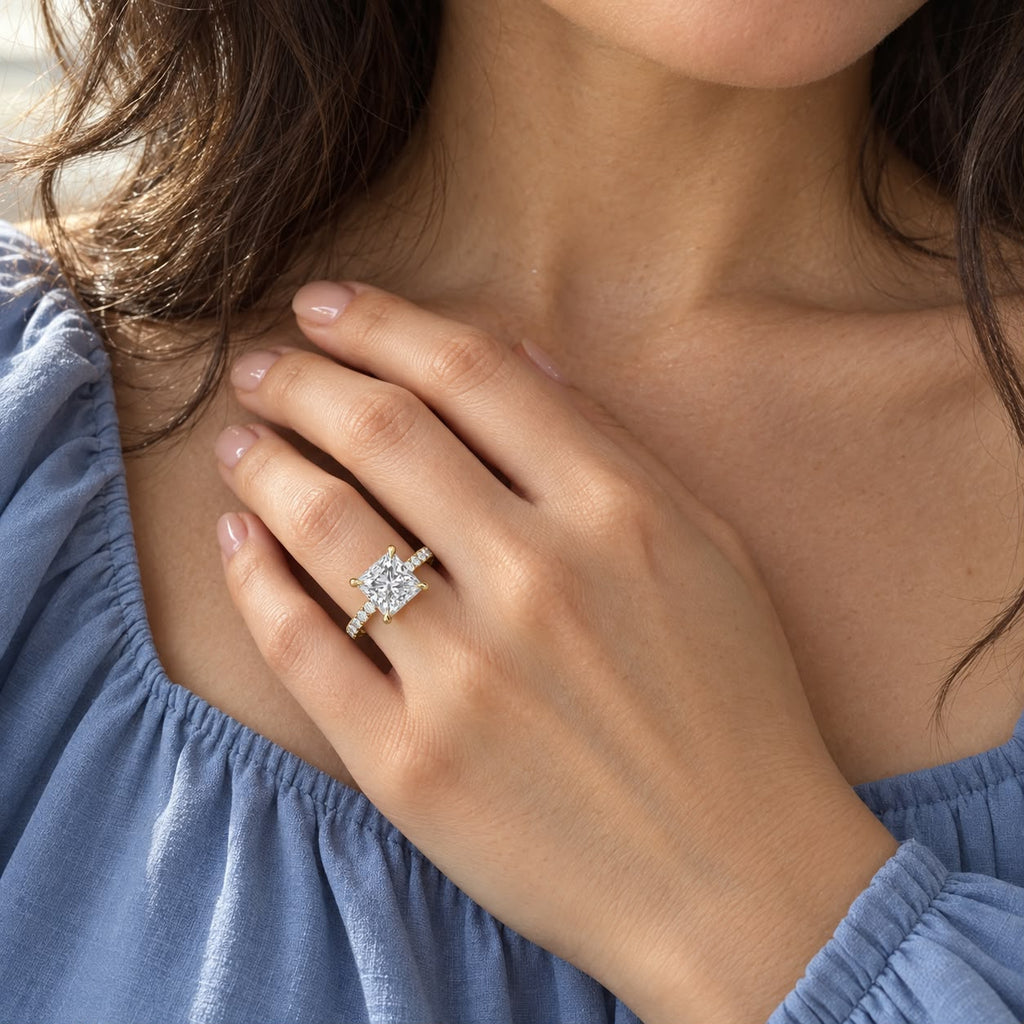 The Sample Solitaire Engagement Rings - 1.5 Carat Princess 18K Yellow Gold Engagement Ring