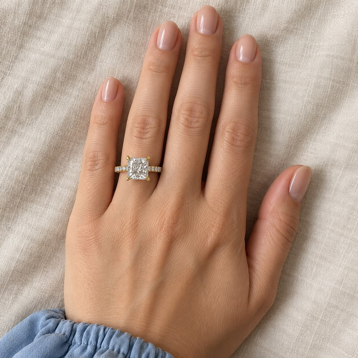 The Sample Solitaire Engagement Rings - 1.5 Carat Princess 18K Yellow Gold Engagement Ring