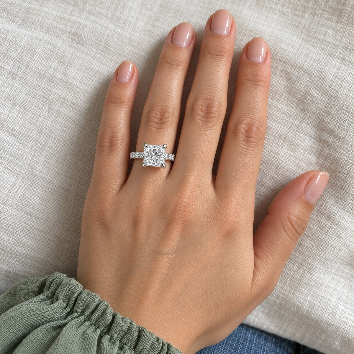 The Sample Solitaire Engagement Rings - 1.5 Carat Princess Platinum Engagement Ring