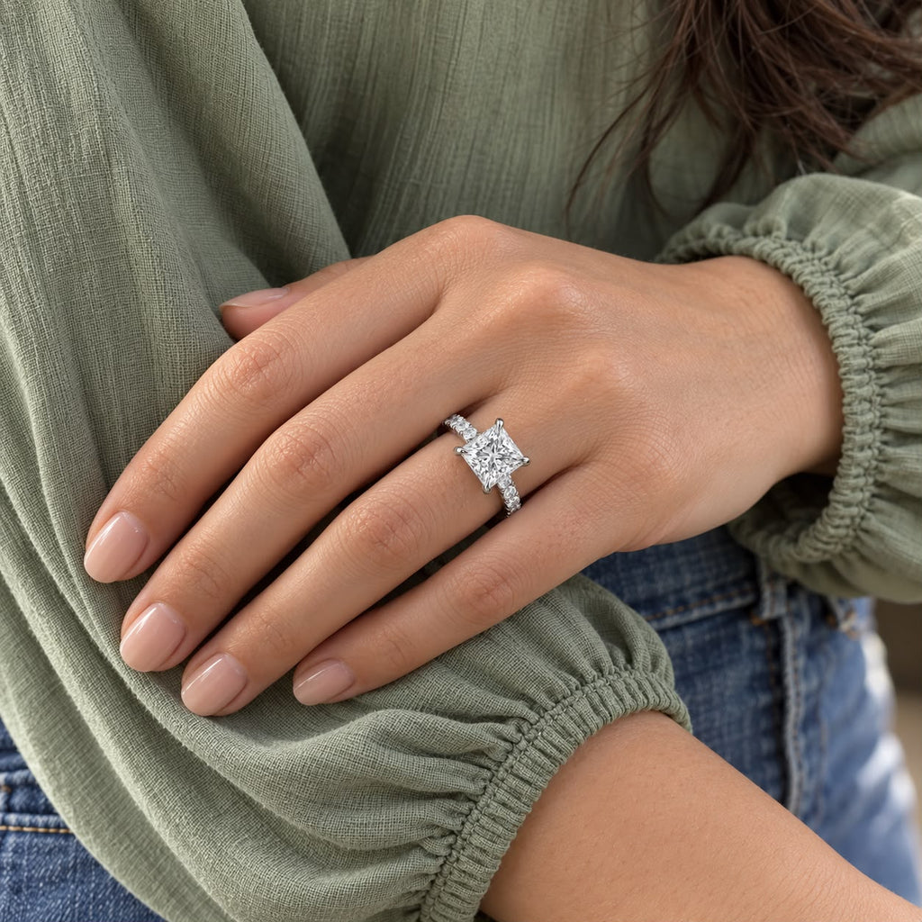 The Sample Solitaire Engagement Rings - 1.5 Carat Princess Platinum Engagement Ring