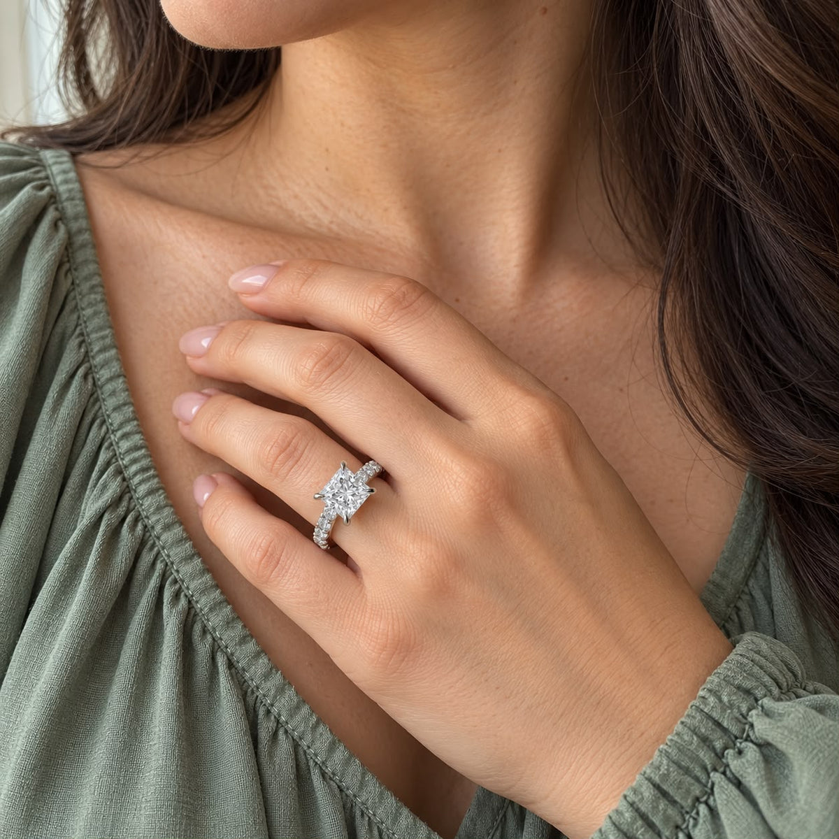 The Sample Solitaire Engagement Rings - 1.5 Carat Princess Platinum Engagement Ring