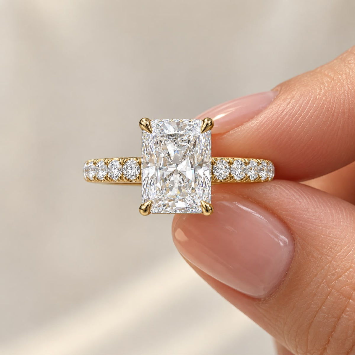 The Sample Solitaire Engagement Rings - 1.5 Carat Radiant 18K Yellow Gold Engagement Ring
