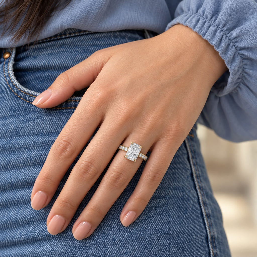 The Sample Solitaire Engagement Rings - 1.5 Carat Radiant 18K Yellow Gold Engagement Ring