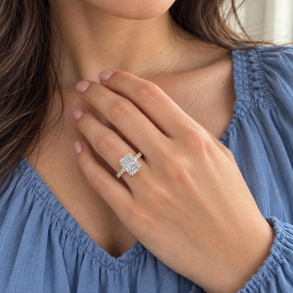 The Sample Solitaire Engagement Rings - 1.5 Carat Radiant 18K Yellow Gold Engagement Ring