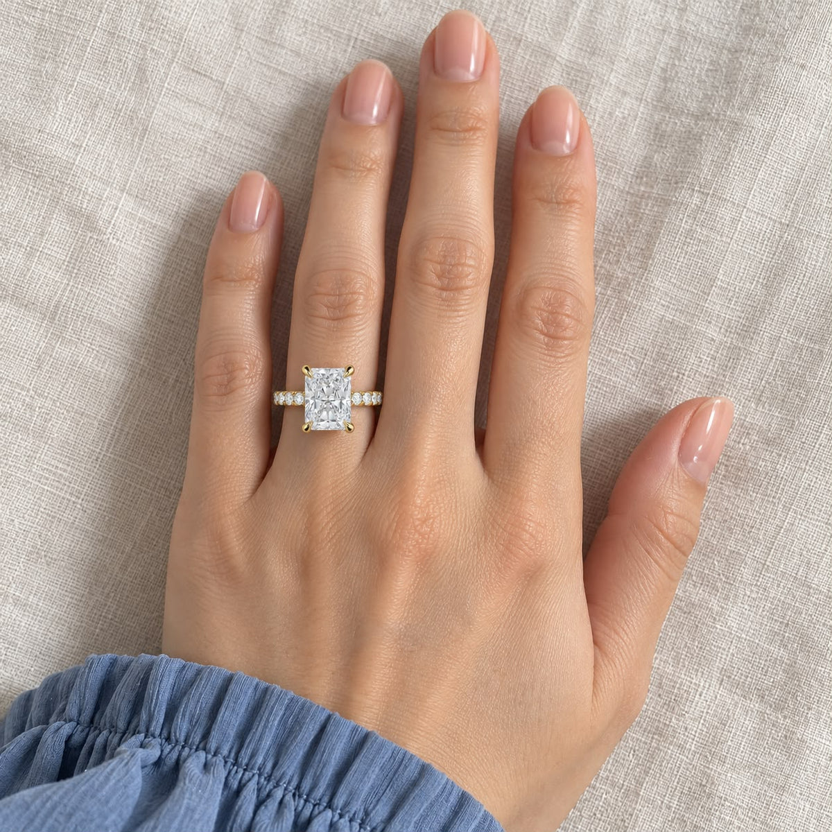 The Sample Solitaire Engagement Rings - 1.5 Carat Radiant 18K Yellow Gold Engagement Ring