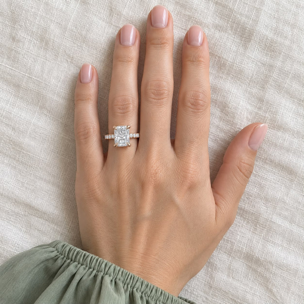 The Sample Solitaire Engagement Rings - 1.5 Carat Radiant 18K Rose Gold Engagement Ring