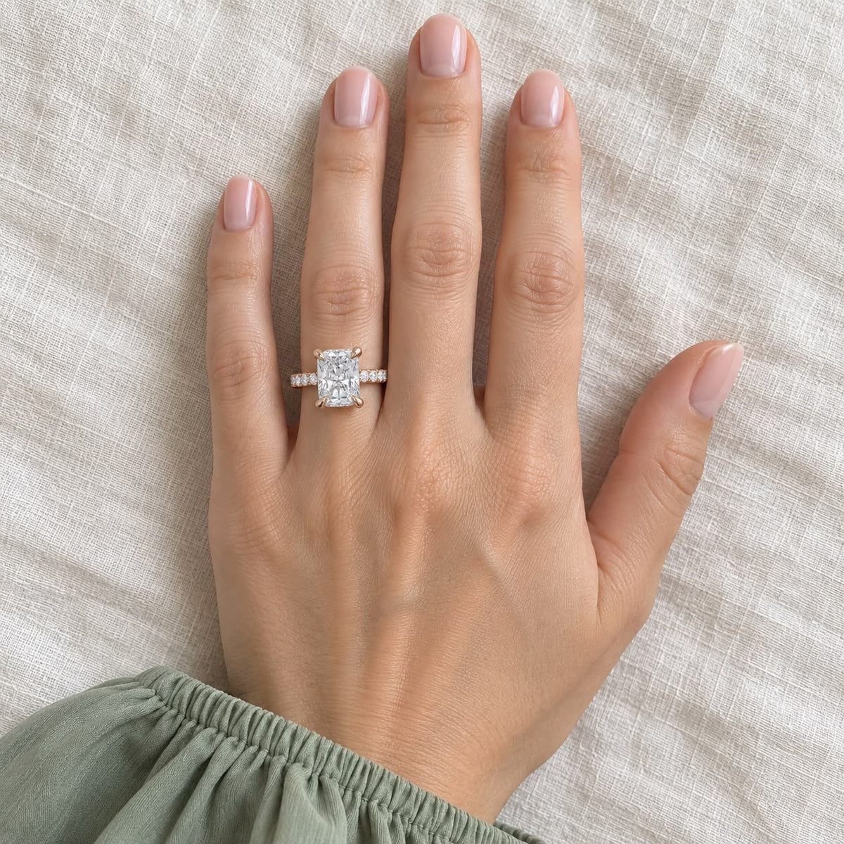 The Sample Solitaire Engagement Rings - 1.5 Carat Radiant 18K Rose Gold Engagement Ring