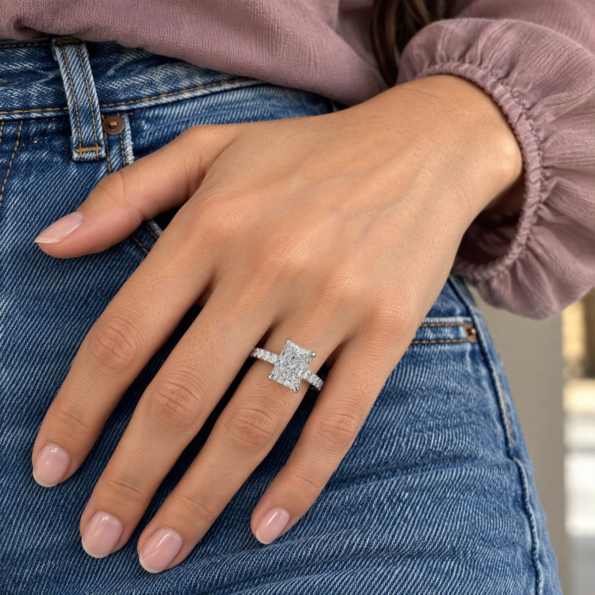 The Sample Solitaire Engagement Rings - 1.5 Carat Radiant Platinum Engagement Ring